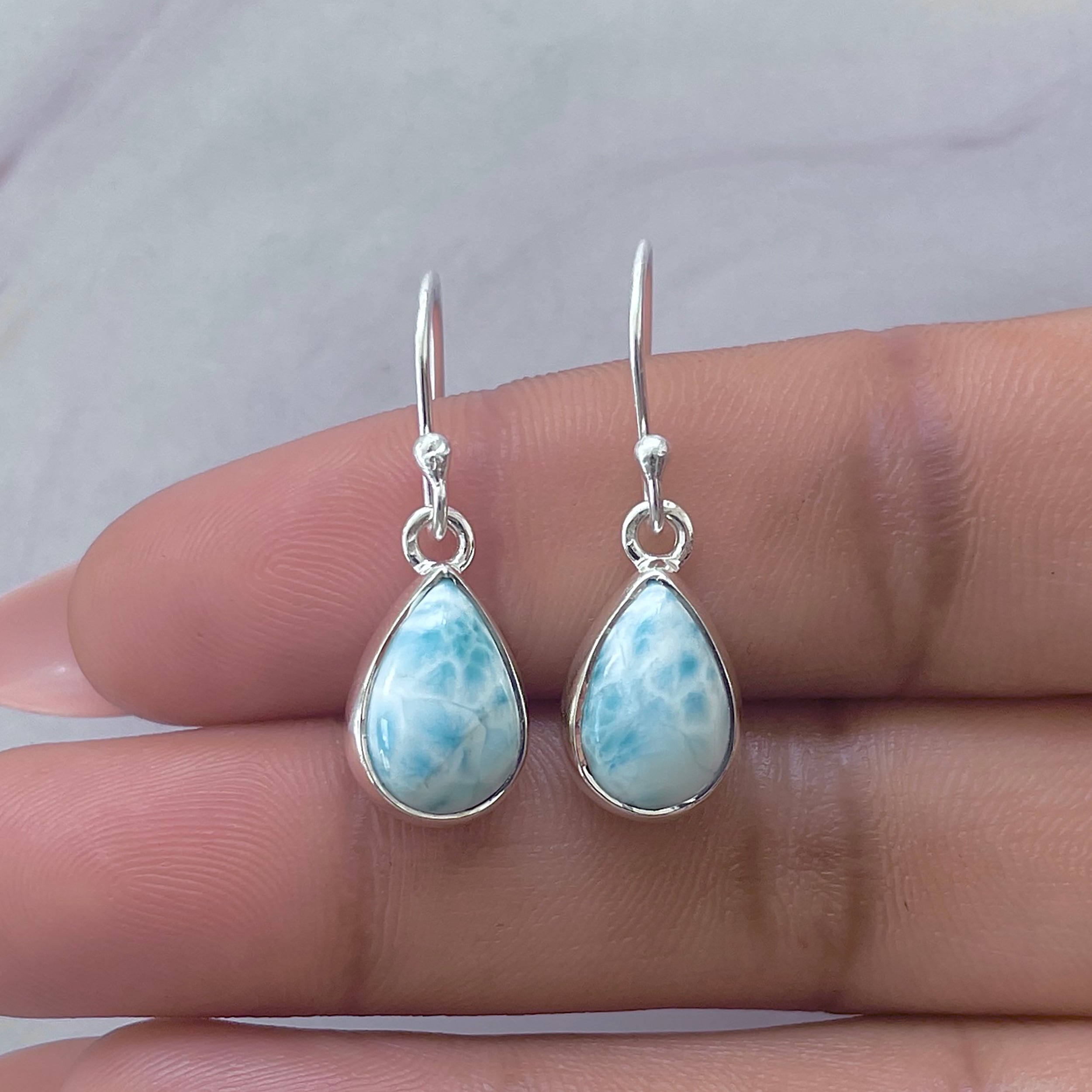 Larimar Earring-(LAR-E-3755.)