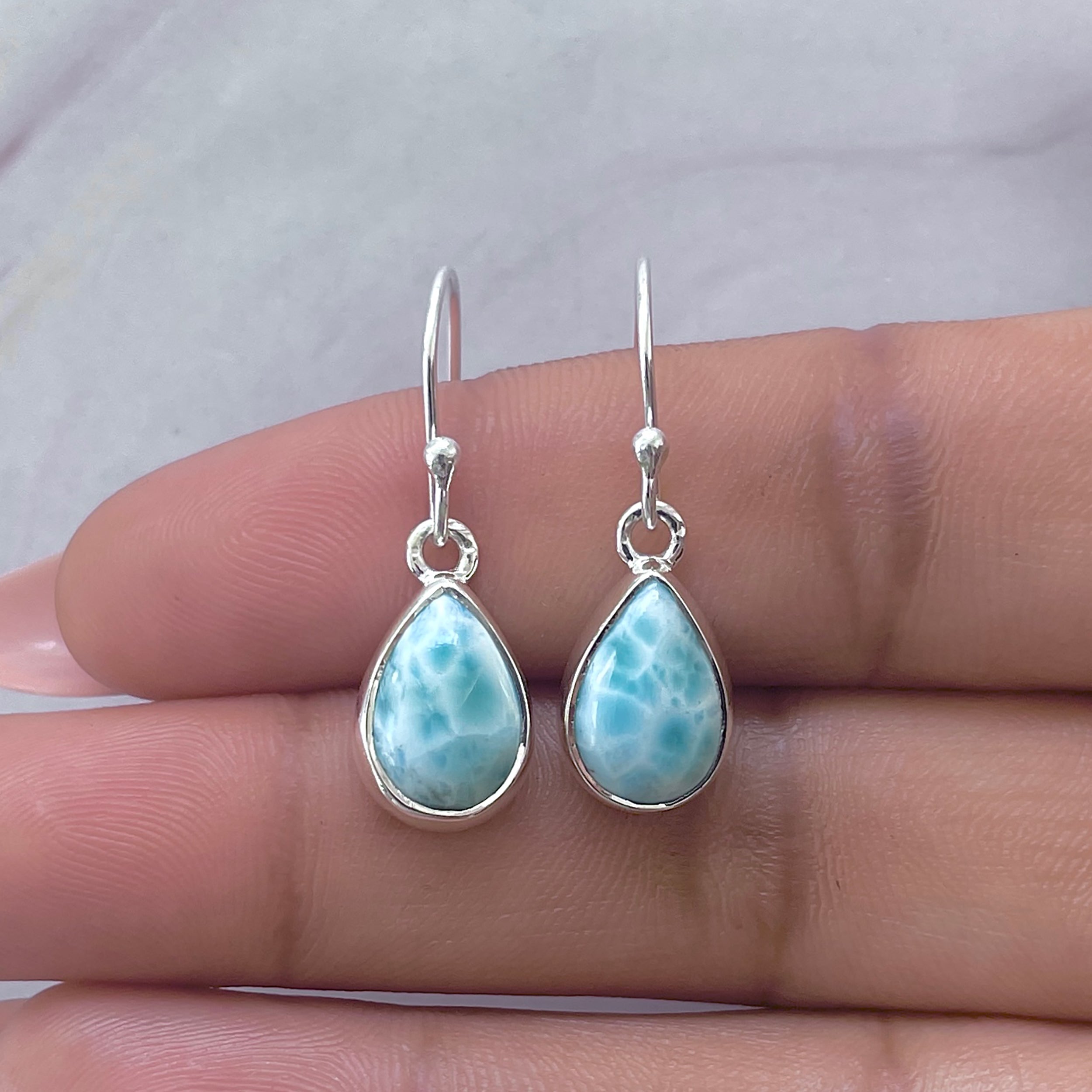 Larimar Earring-(LAR-E-3758.)