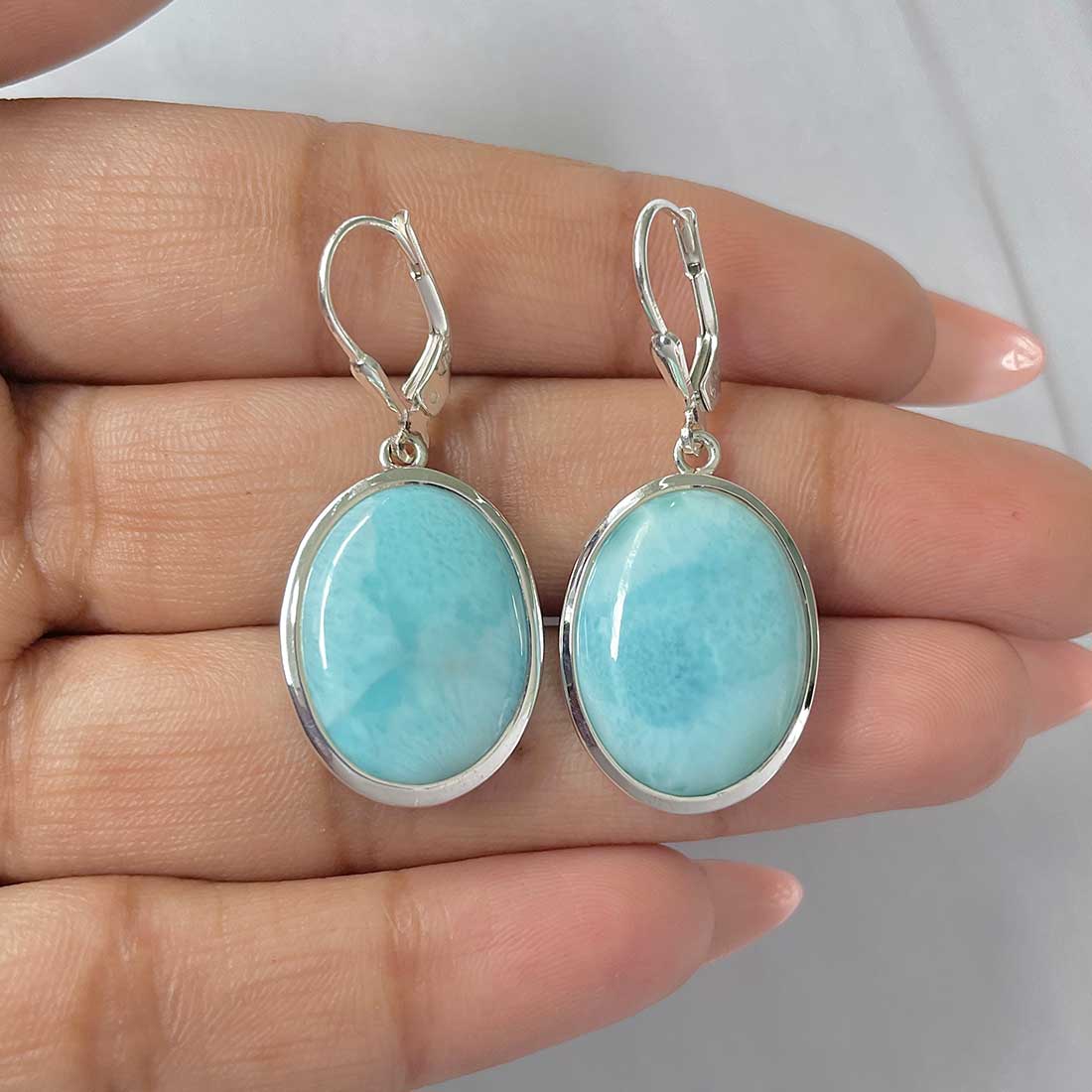 Larimar Earring-(LAR-E-376.)