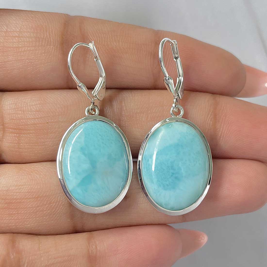 Larimar Earring-(LAR-E-376.)