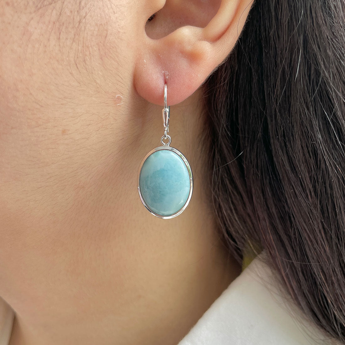 Larimar Earring-(LAR-E-376.)