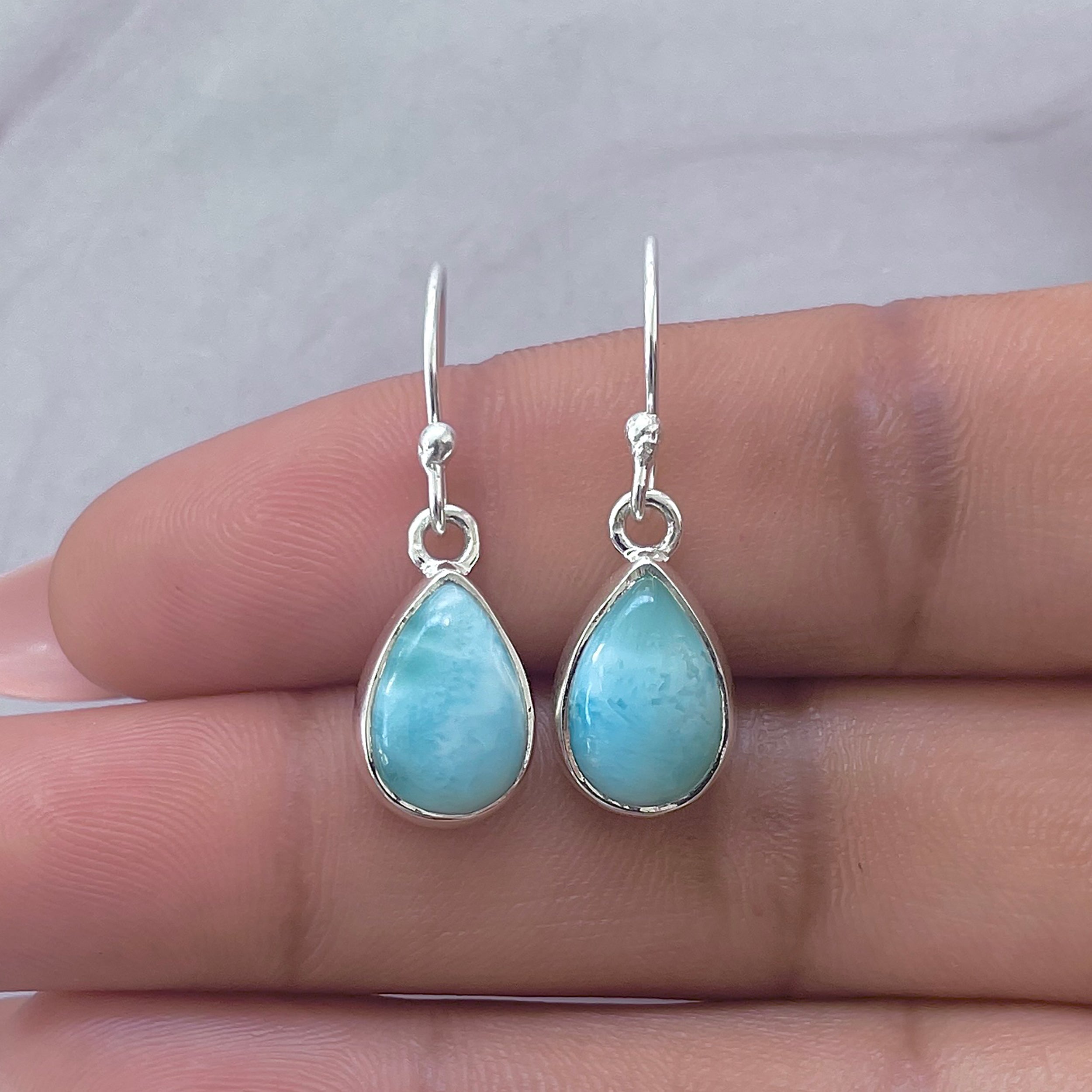 Larimar Earring-(LAR-E-3765.)