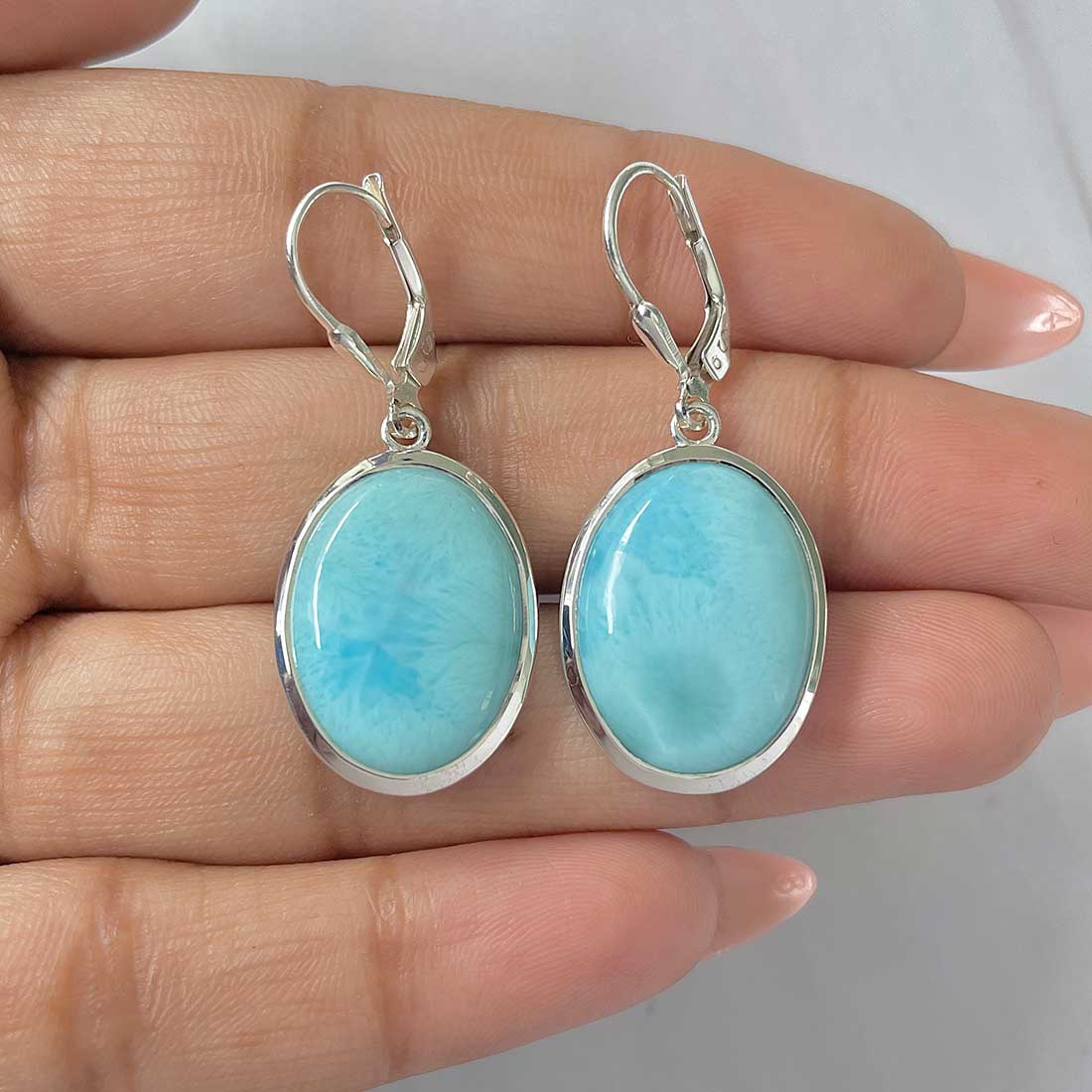 Larimar Earring-(LAR-E-377.)
