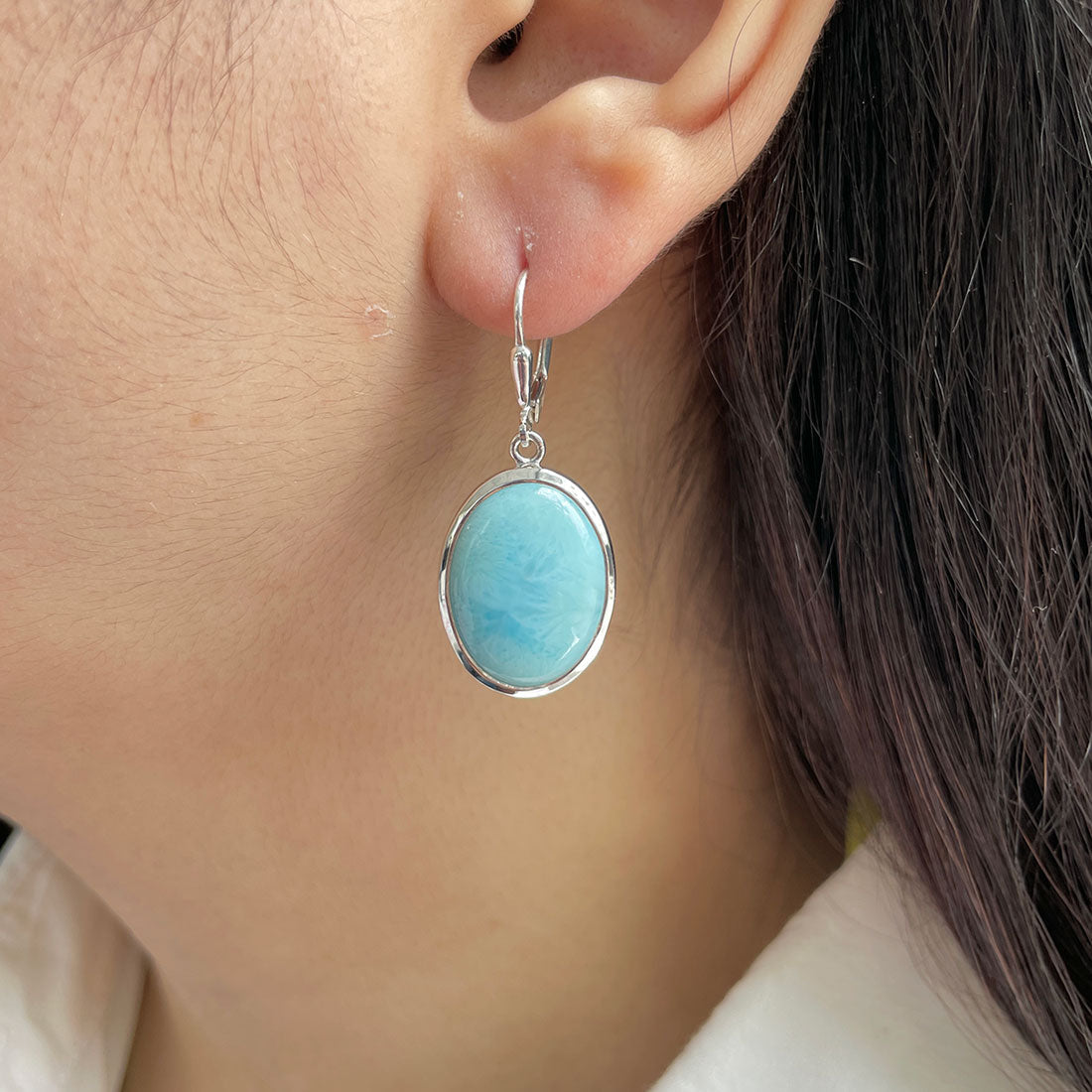 Larimar Earring-(LAR-E-377.)