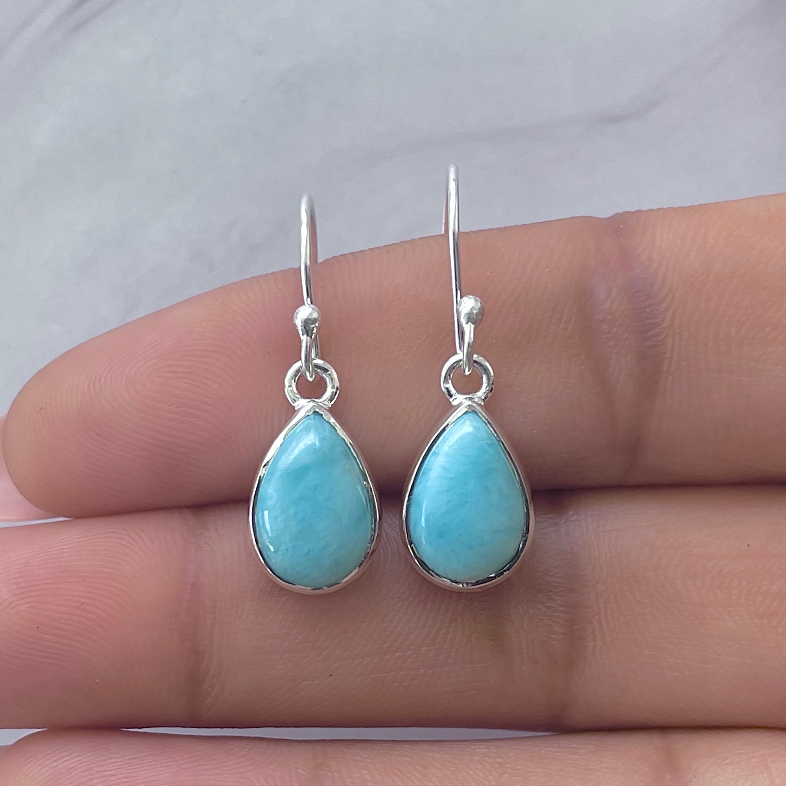 Larimar Earring-(LAR-E-3777.)