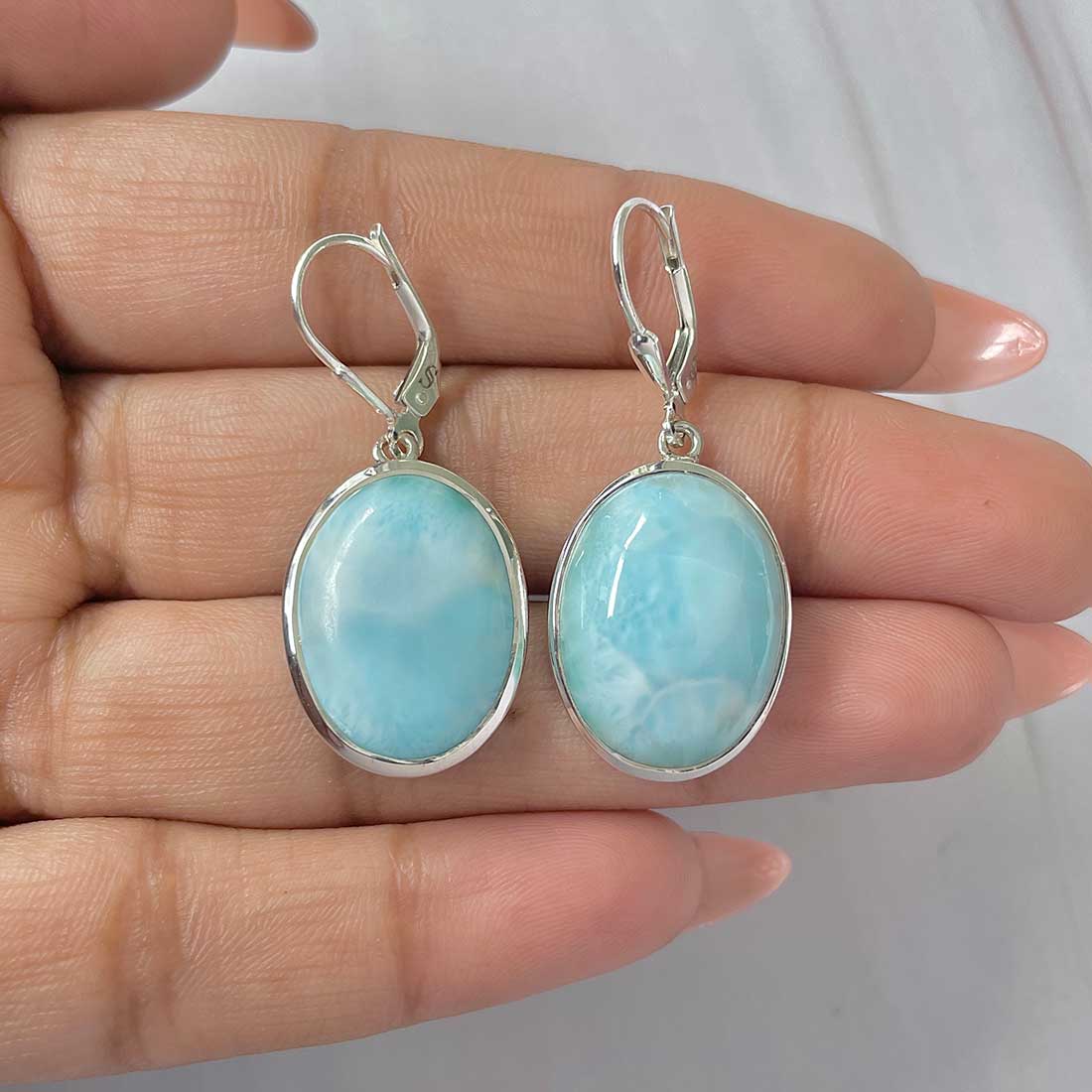 Larimar Earring-(LAR-E-378.)