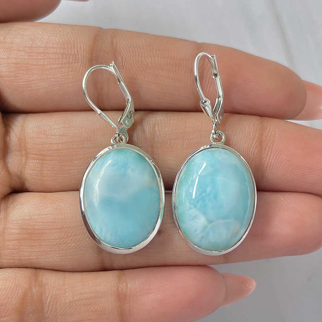 Larimar Earring-(LAR-E-378.)