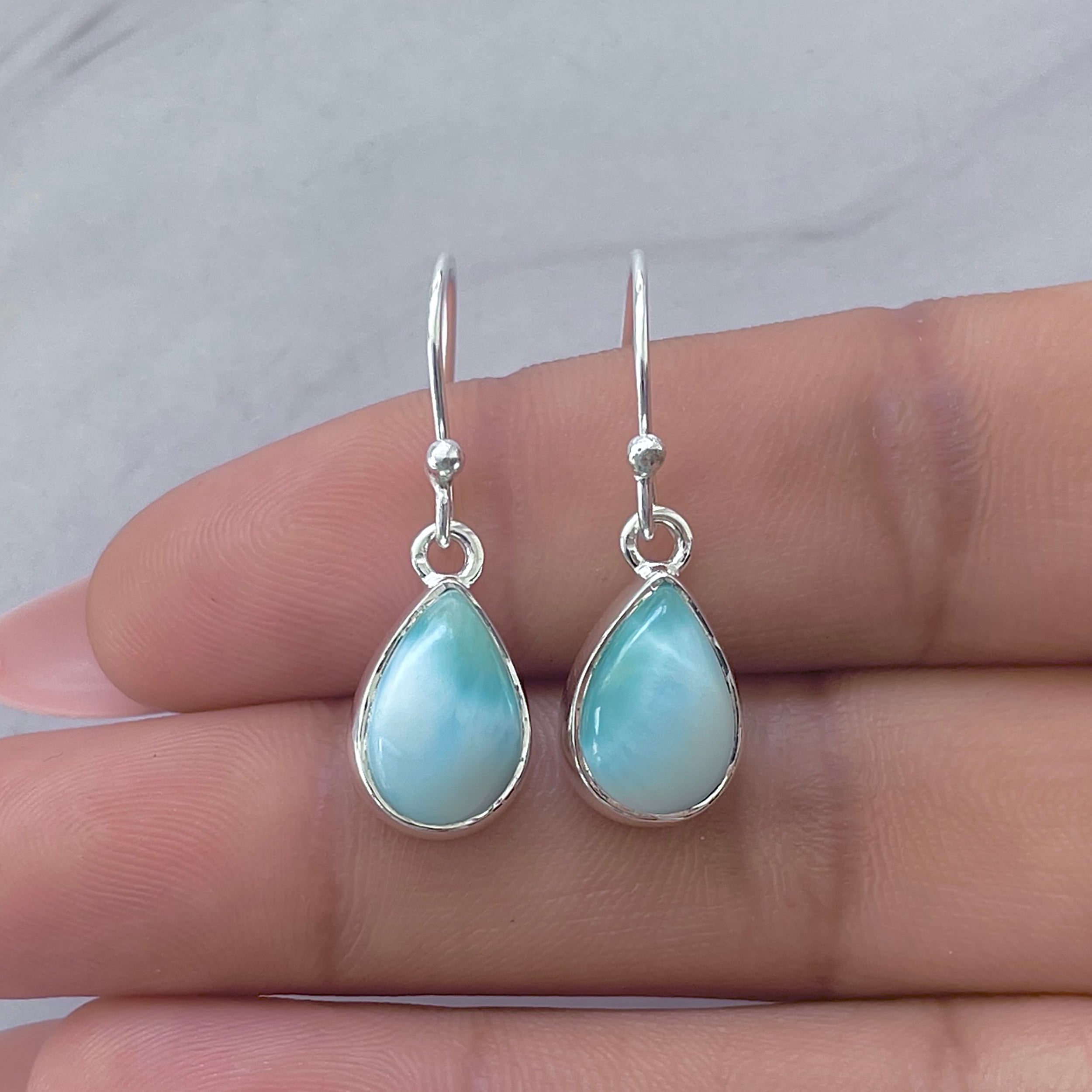 Larimar Earring-(LAR-E-3789.)