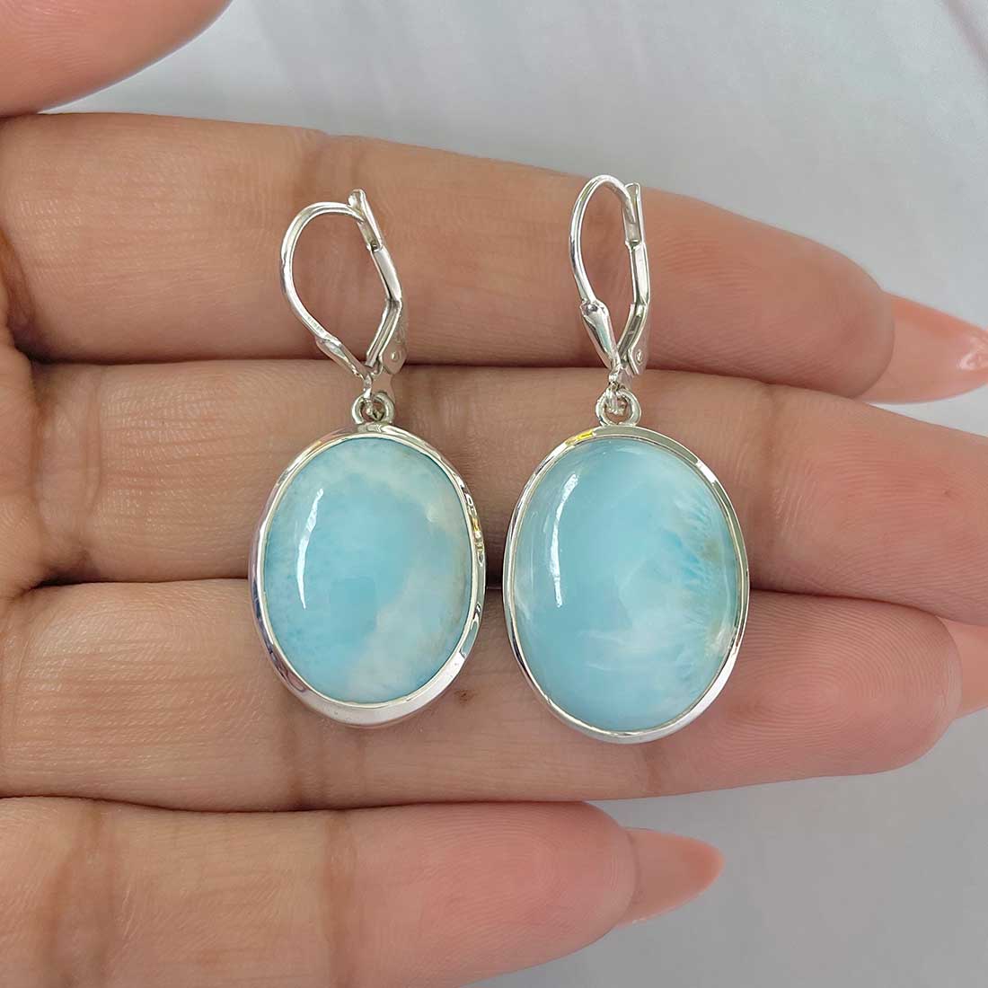 Larimar Earring-(LAR-E-379.)