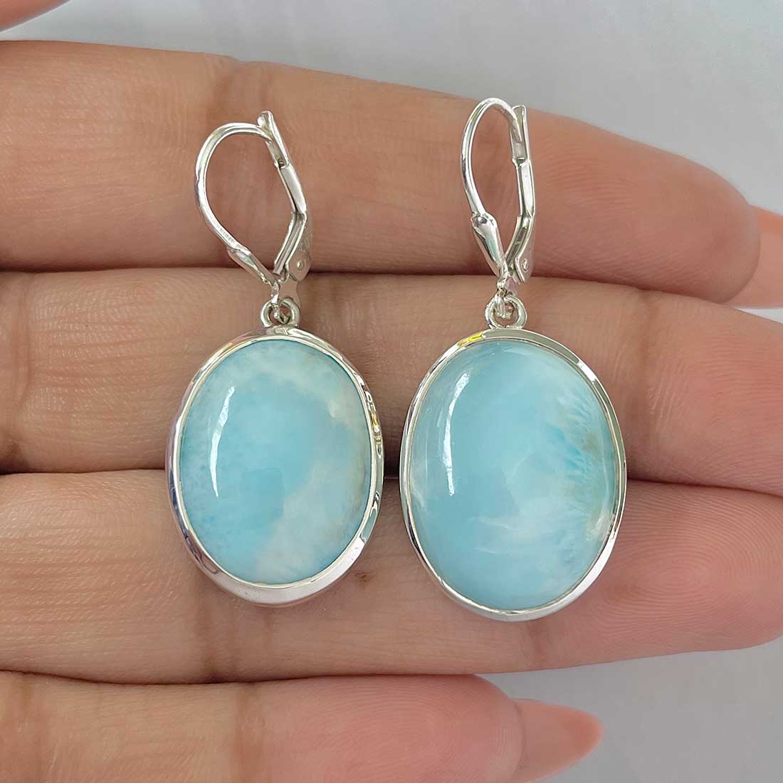 Larimar Earring-(LAR-E-379.)