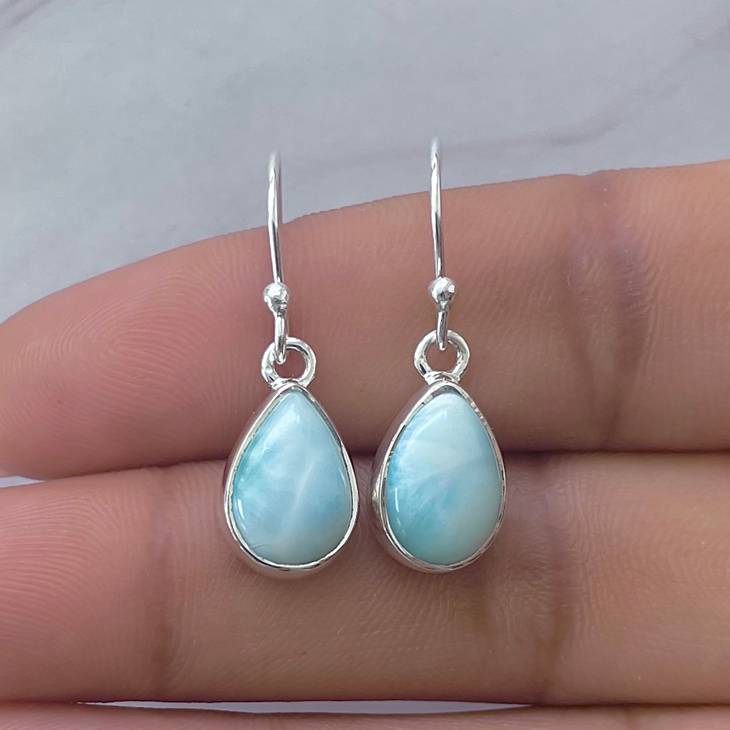 Larimar Earring-(LAR-E-3796.)