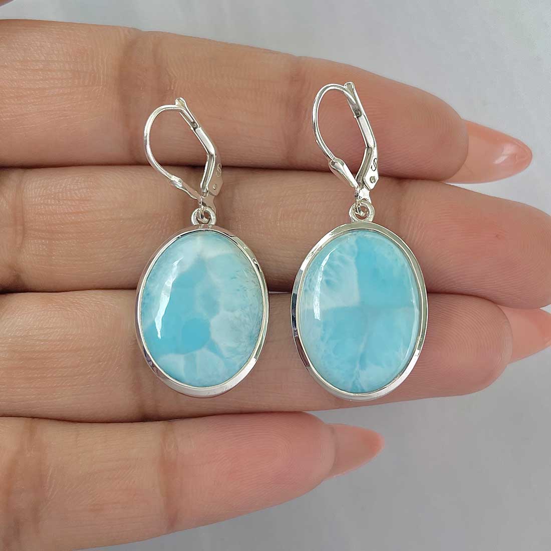 Larimar Earring-(LAR-E-380.)