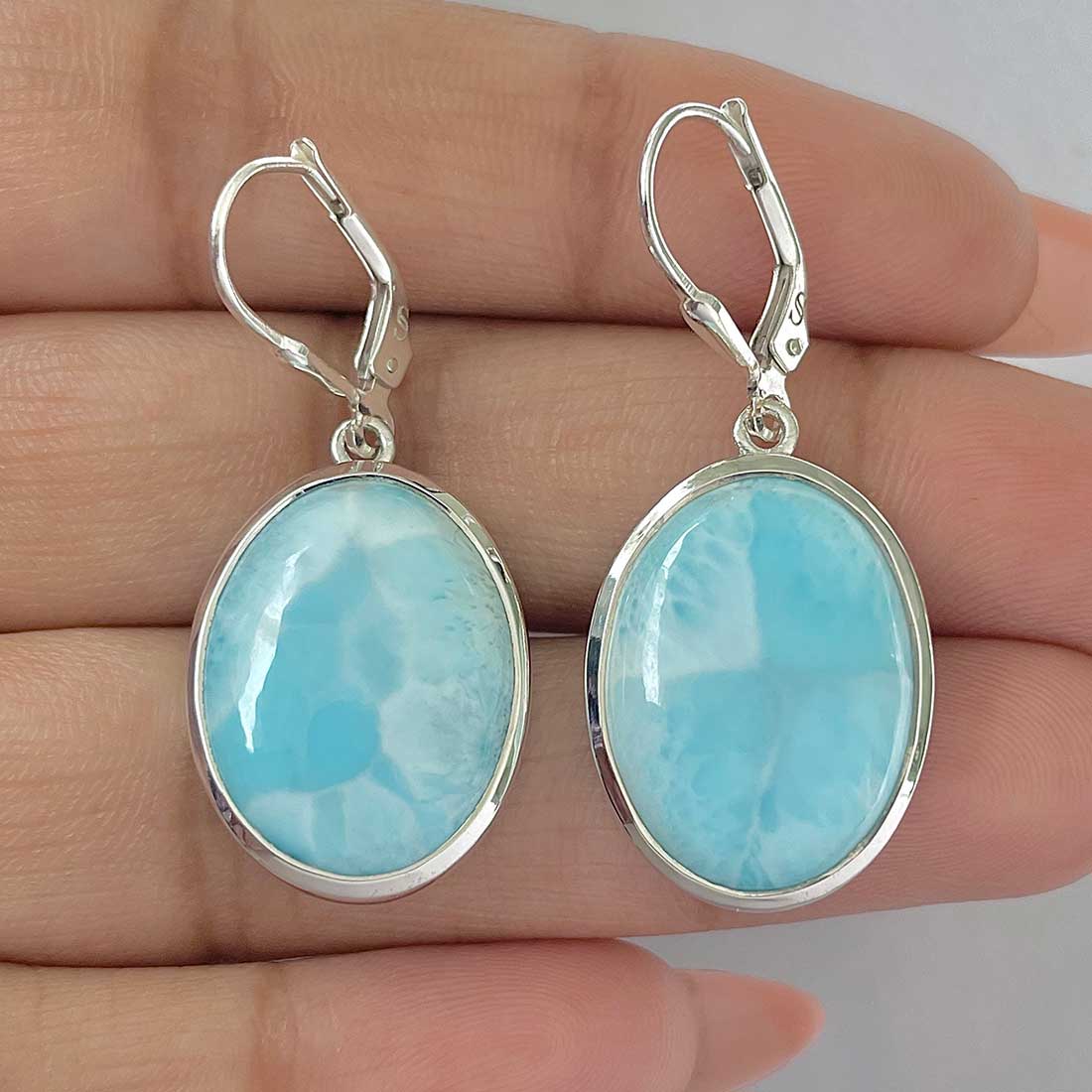 Larimar Earring-(LAR-E-380.)