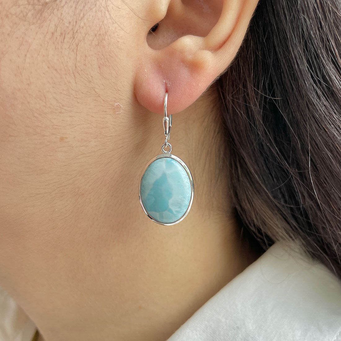 Larimar Earring-(LAR-E-380.)