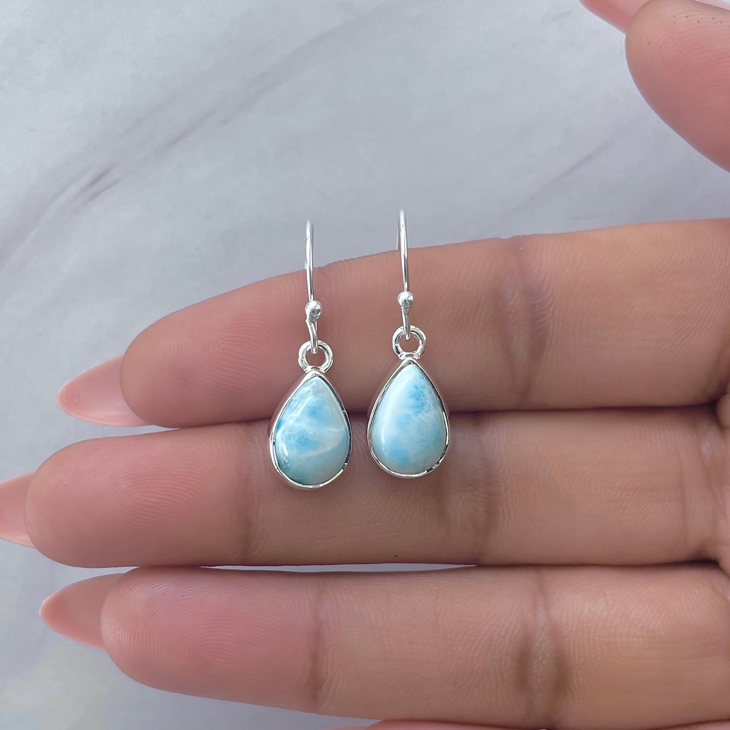 Larimar Earring-(LAR-E-3804.)