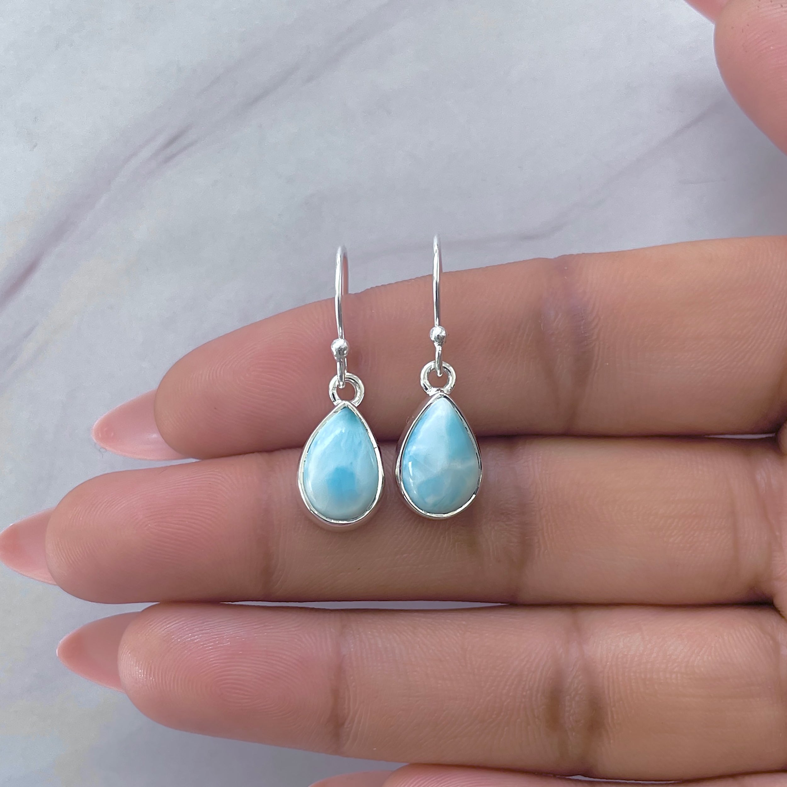 Larimar Earring-(LAR-E-3805.)