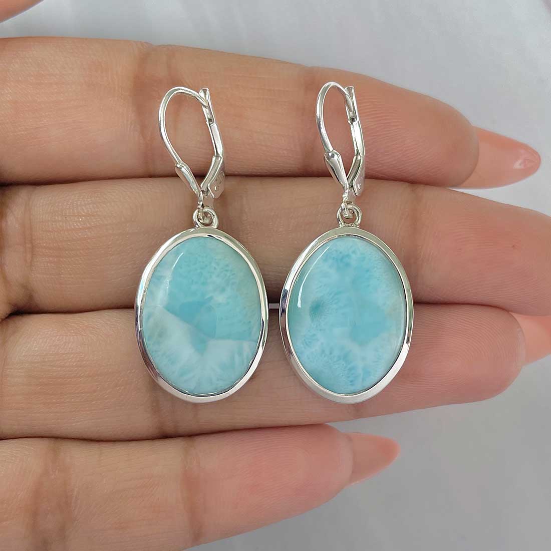 Larimar Earring-(LAR-E-383.)