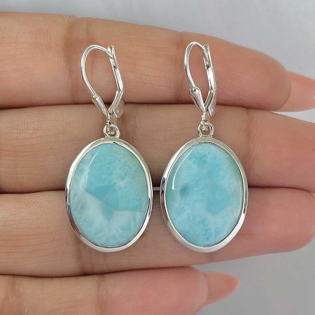 Larimar Earring-(LAR-E-383.)