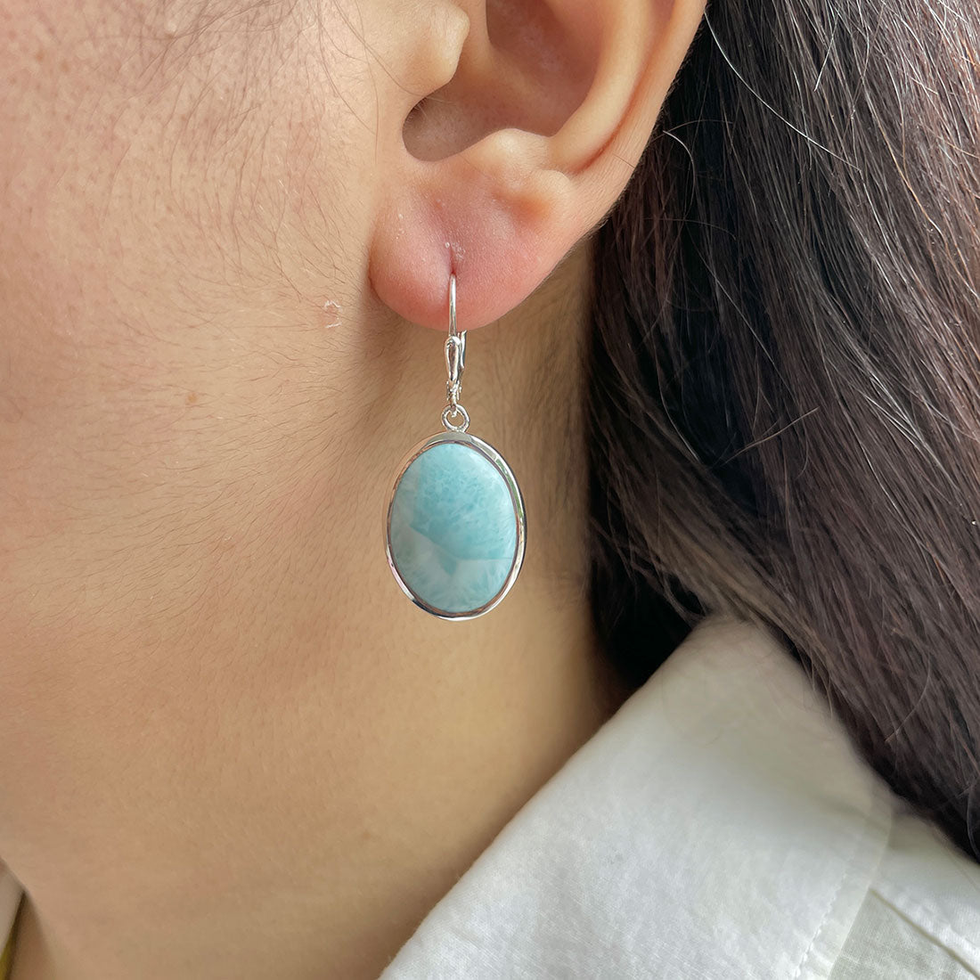 Larimar Earring-(LAR-E-383.)