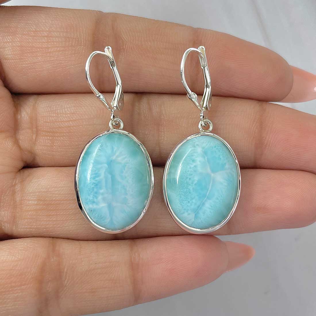 Larimar Earring-(LAR-E-384.)