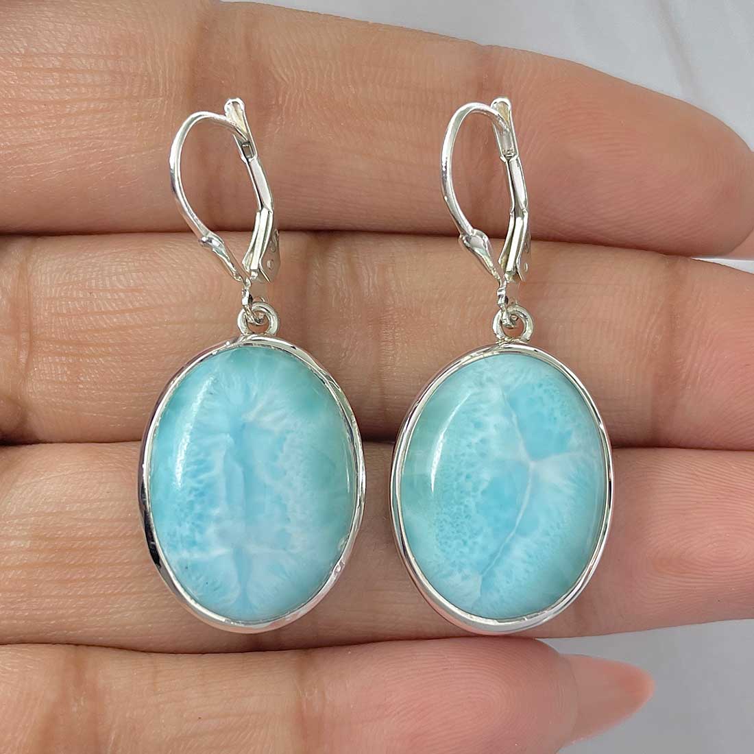 Larimar Earring-(LAR-E-384.)