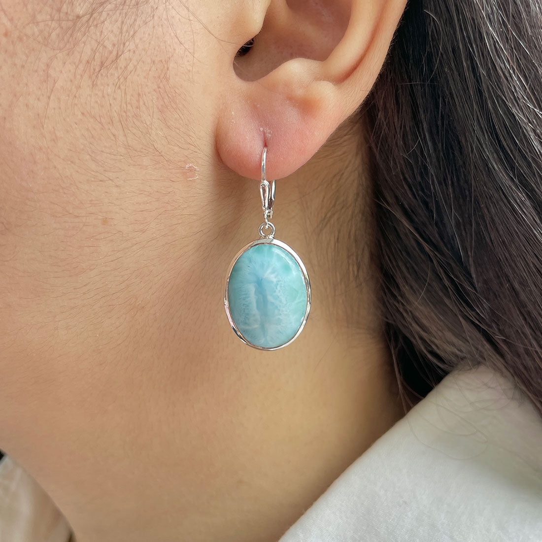 Larimar Earring-(LAR-E-384.)