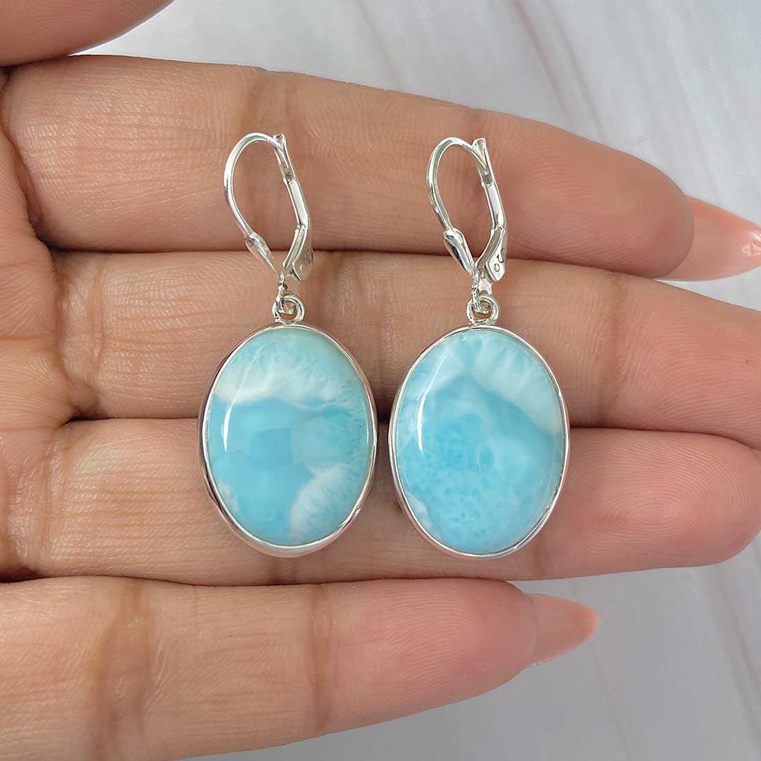 Larimar Earring-(LAR-E-385.)