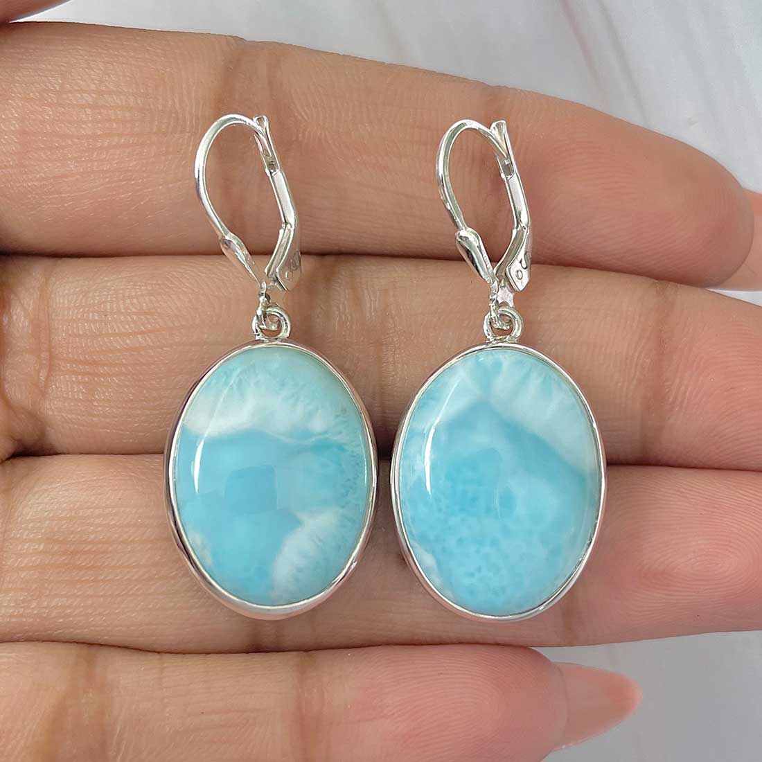 Larimar Earring-(LAR-E-385.)
