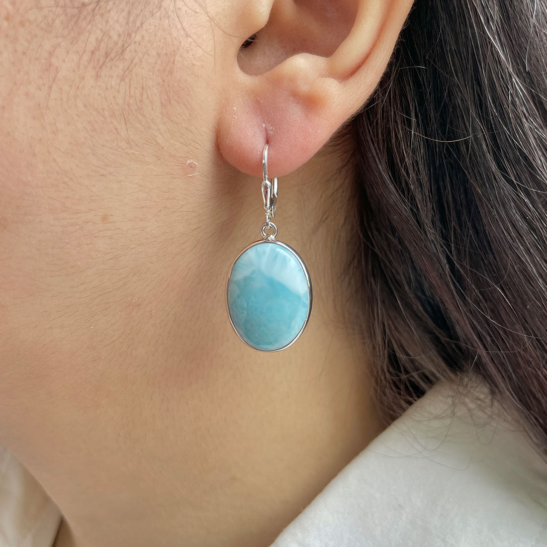 Larimar Earring-(LAR-E-385.)