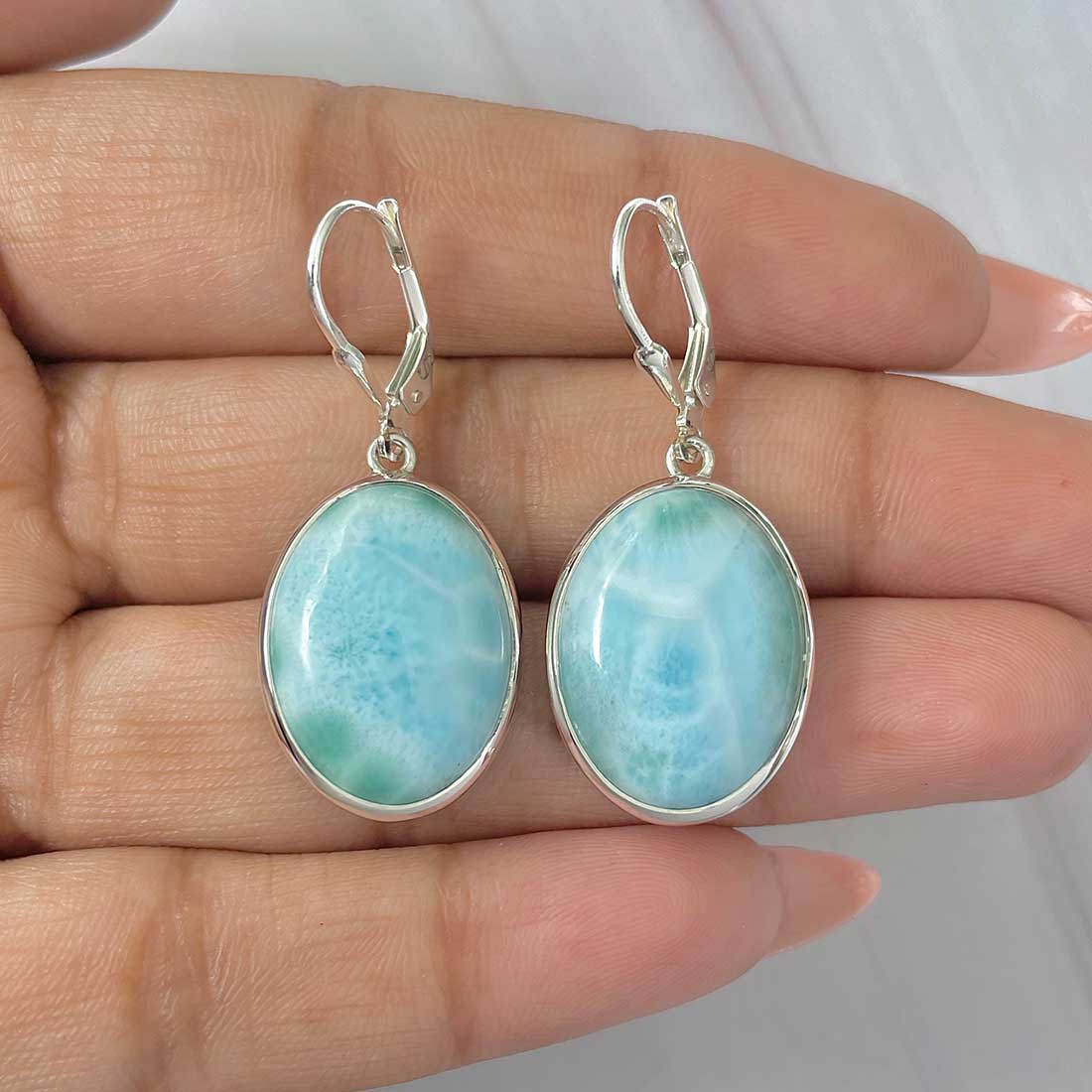 Larimar Earring-(LAR-E-386.)