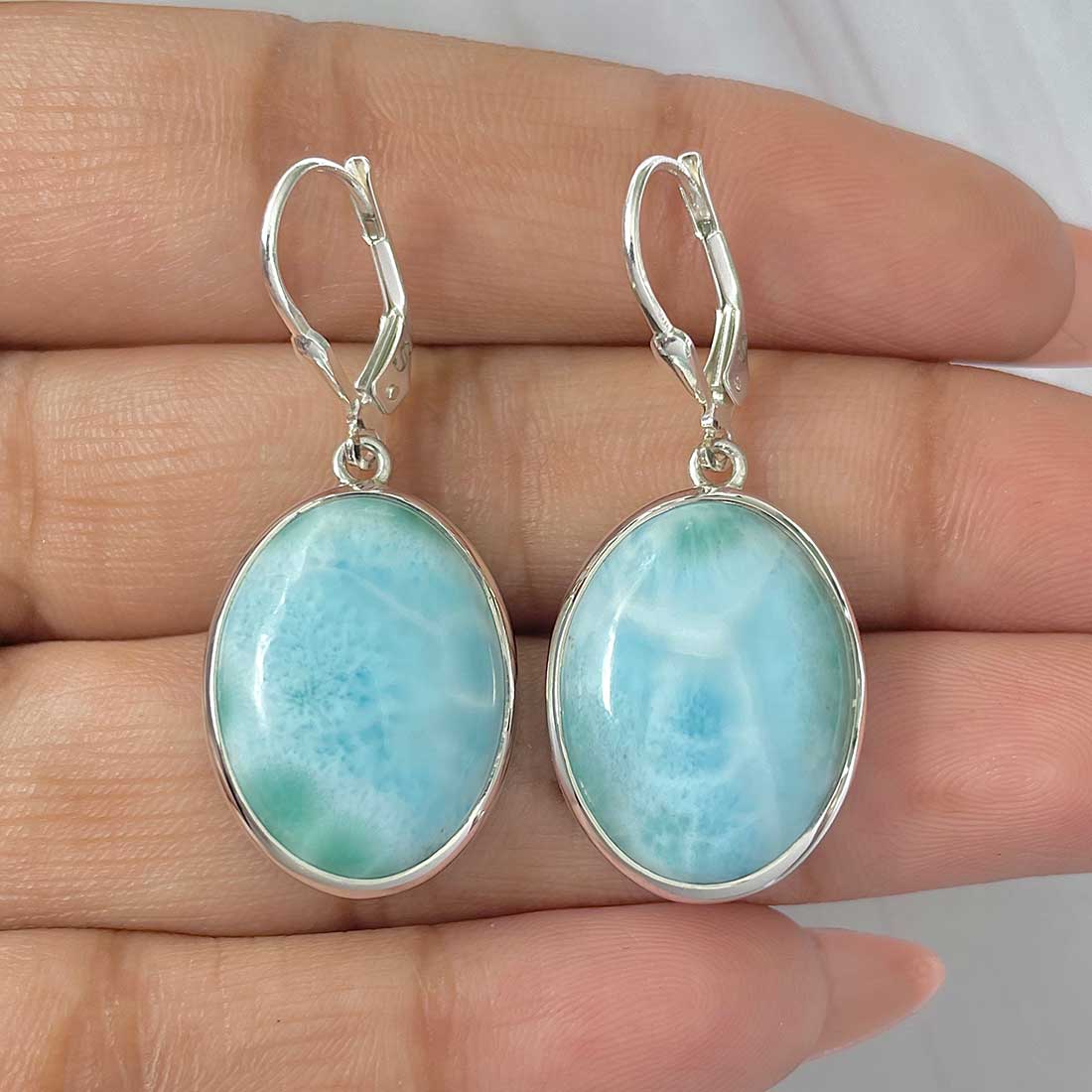 Larimar Earring-(LAR-E-386.)