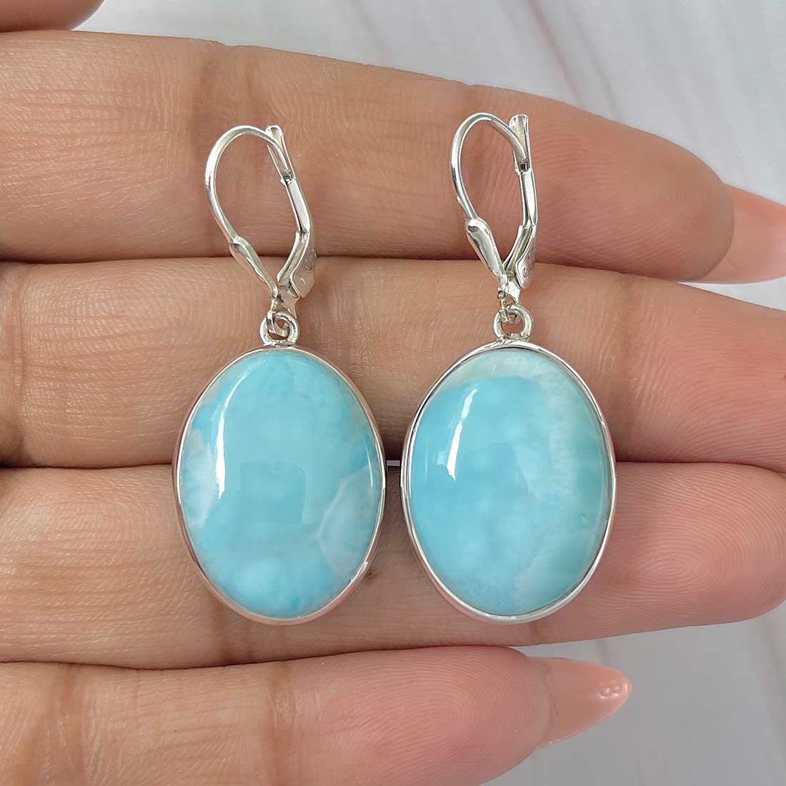 Larimar Earring-(LAR-E-387.)