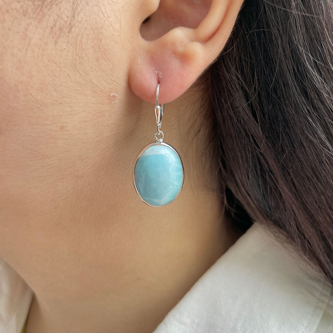 Larimar Earring-(LAR-E-387.)
