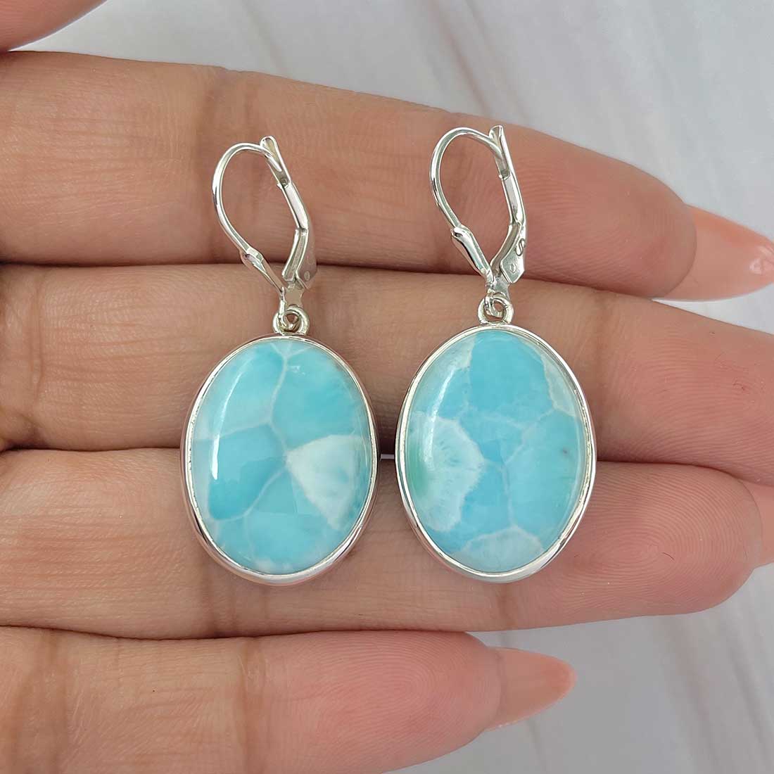 Larimar Earring-(LAR-E-388.)