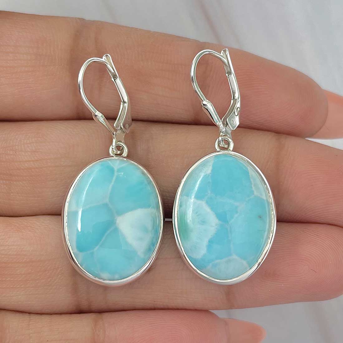 Larimar Earring-(LAR-E-388.)