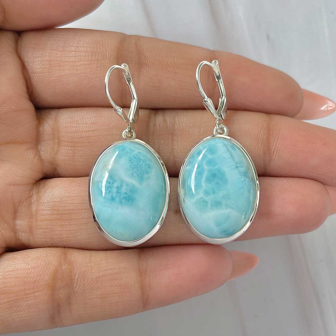 Larimar Earring-(LAR-E-389.)