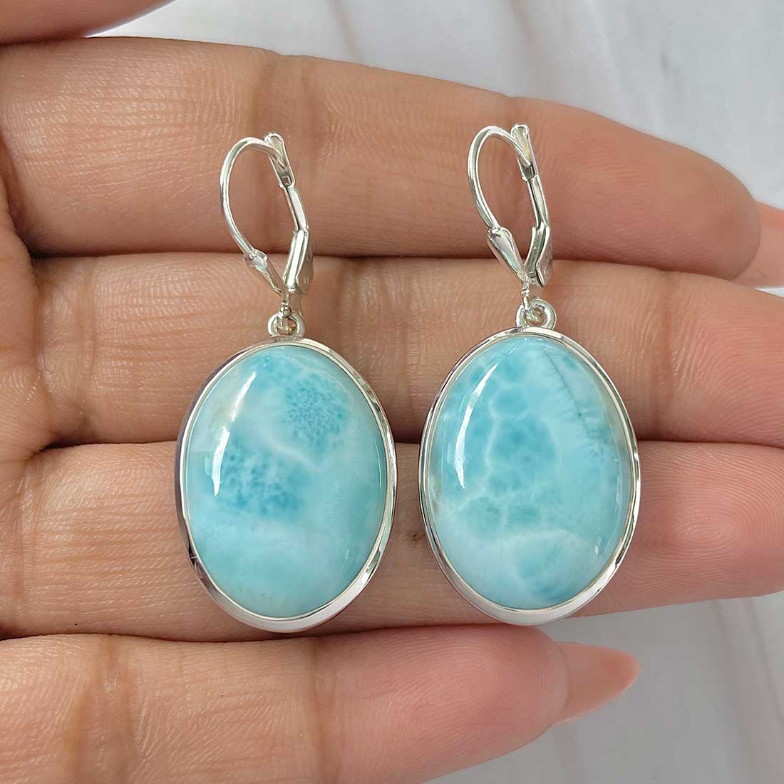 Larimar Earring-(LAR-E-389.)