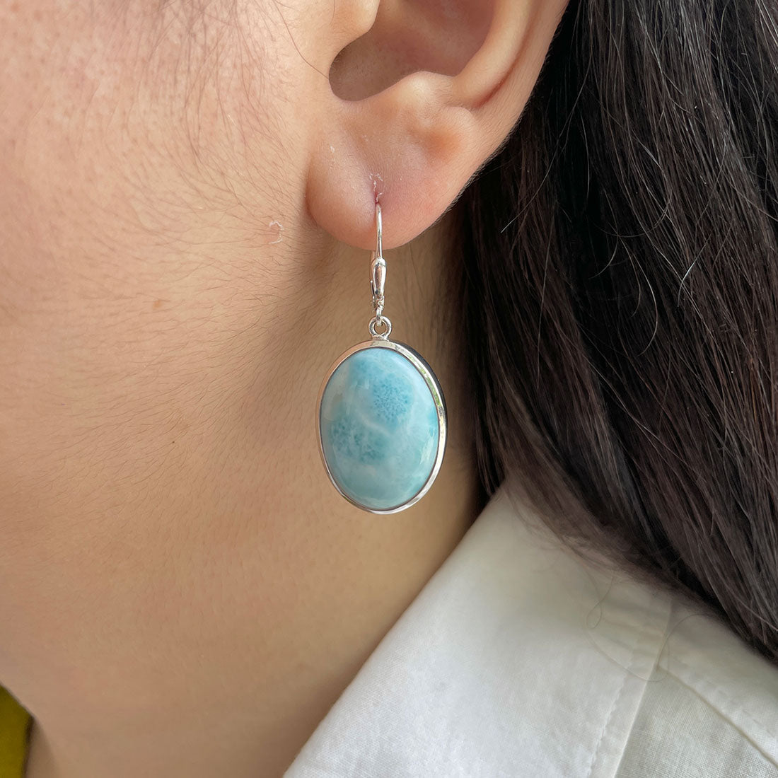 Larimar Earring-(LAR-E-389.)