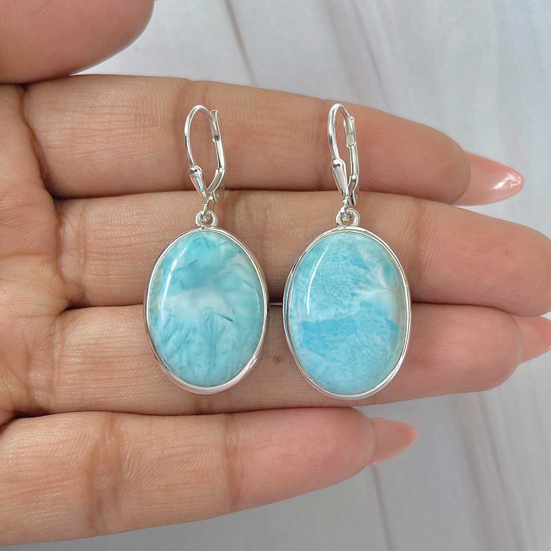Larimar Earring-(LAR-E-390.)