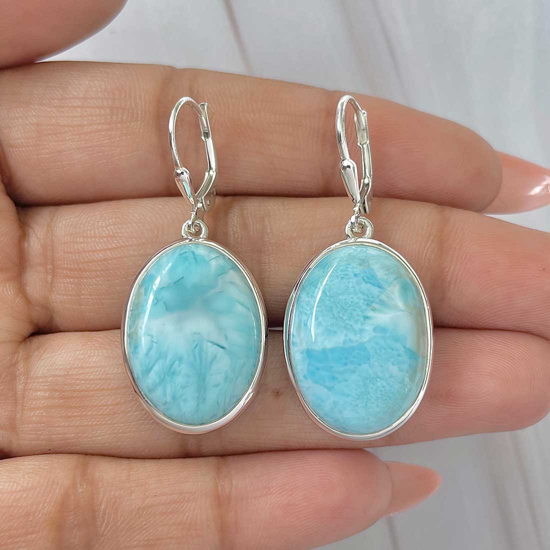 Larimar Earring-(LAR-E-390.)