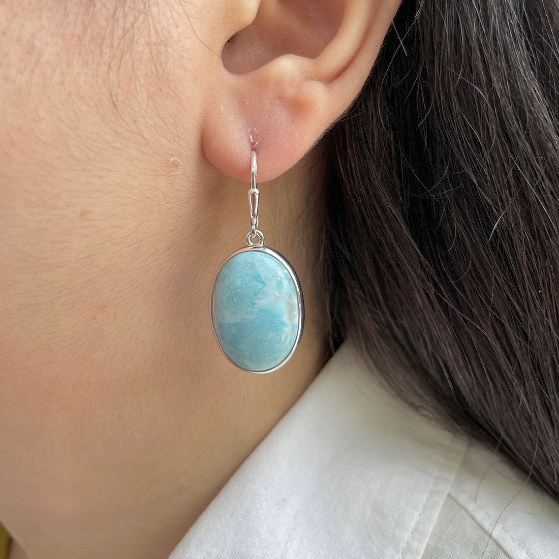 Larimar Earring-(LAR-E-390.)