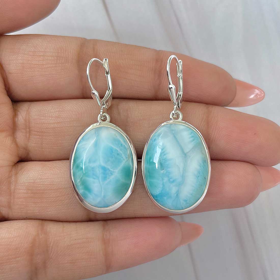 Larimar Earring-(LAR-E-391.)