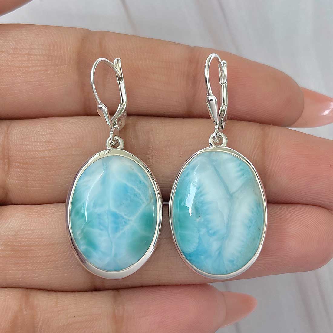 Larimar Earring-(LAR-E-391.)