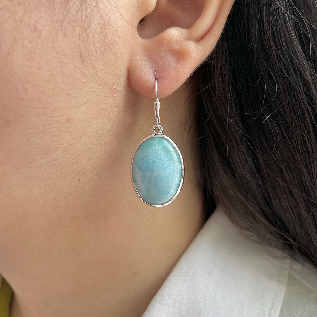 Larimar Earring-(LAR-E-392.)