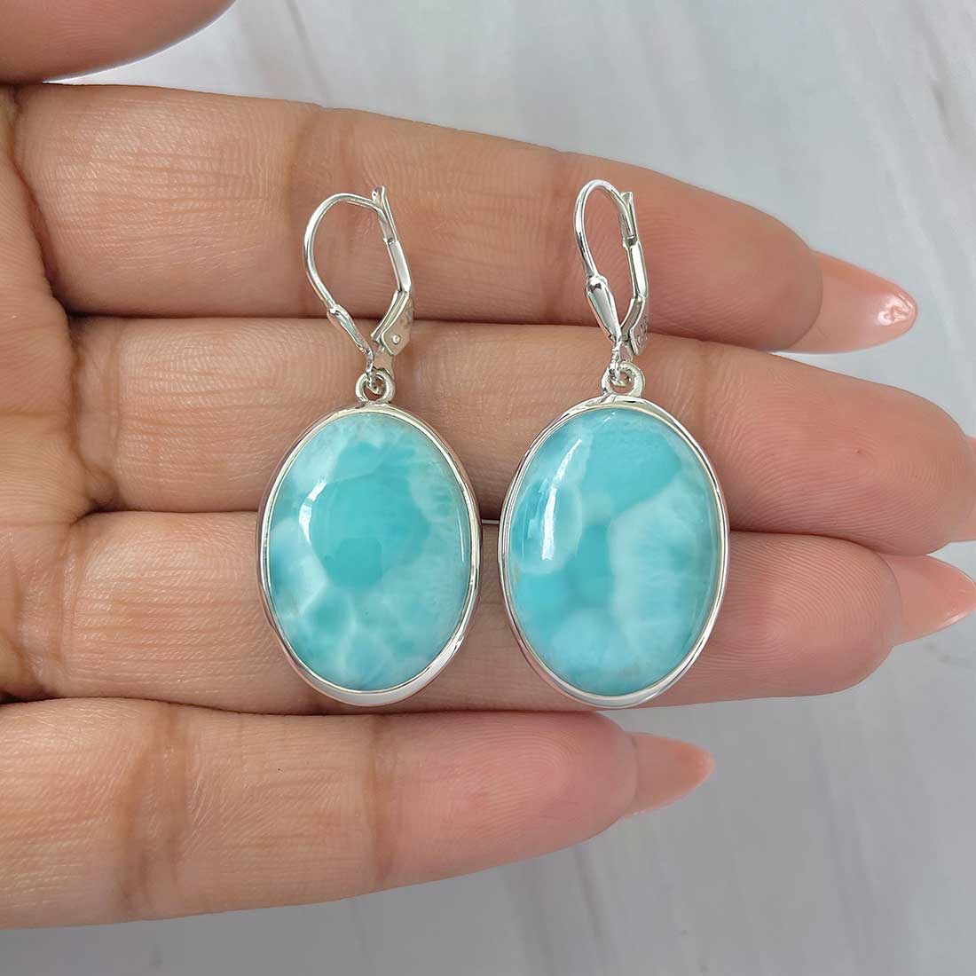 Larimar Earring-(LAR-E-393.)