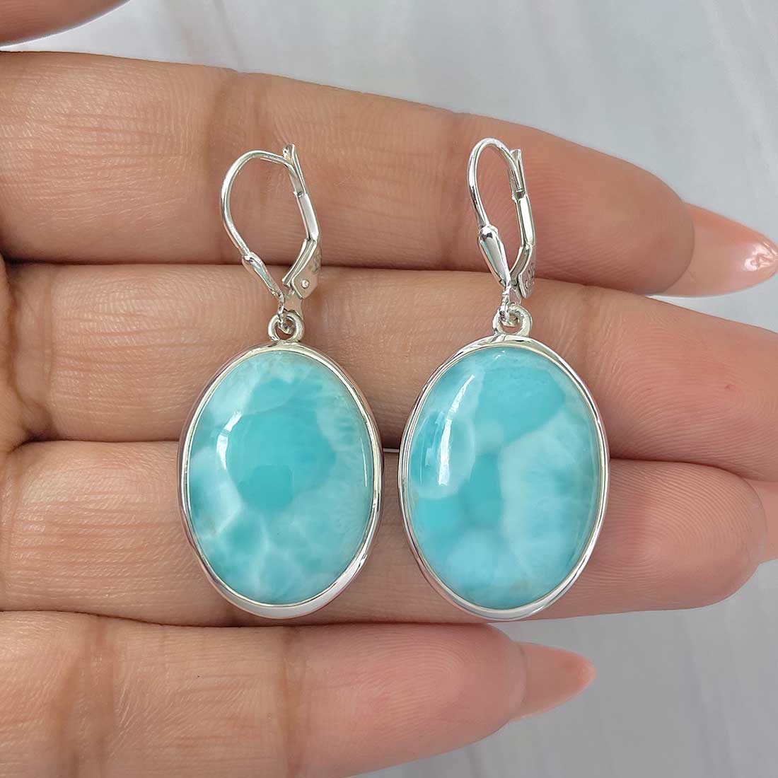 Larimar Earring-(LAR-E-393.)