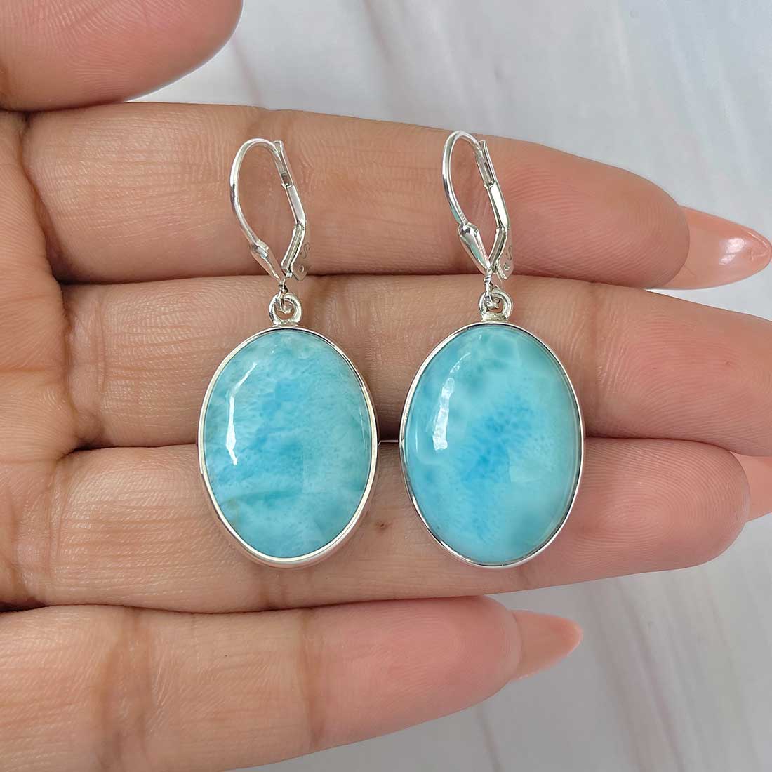 Larimar Earring-(LAR-E-394.)