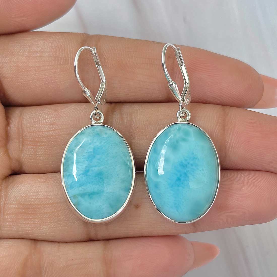 Larimar Earring-(LAR-E-394.)