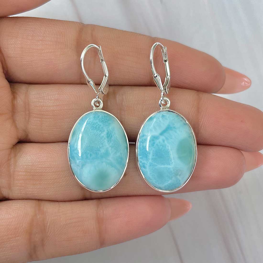 Larimar Earring-(LAR-E-395.)