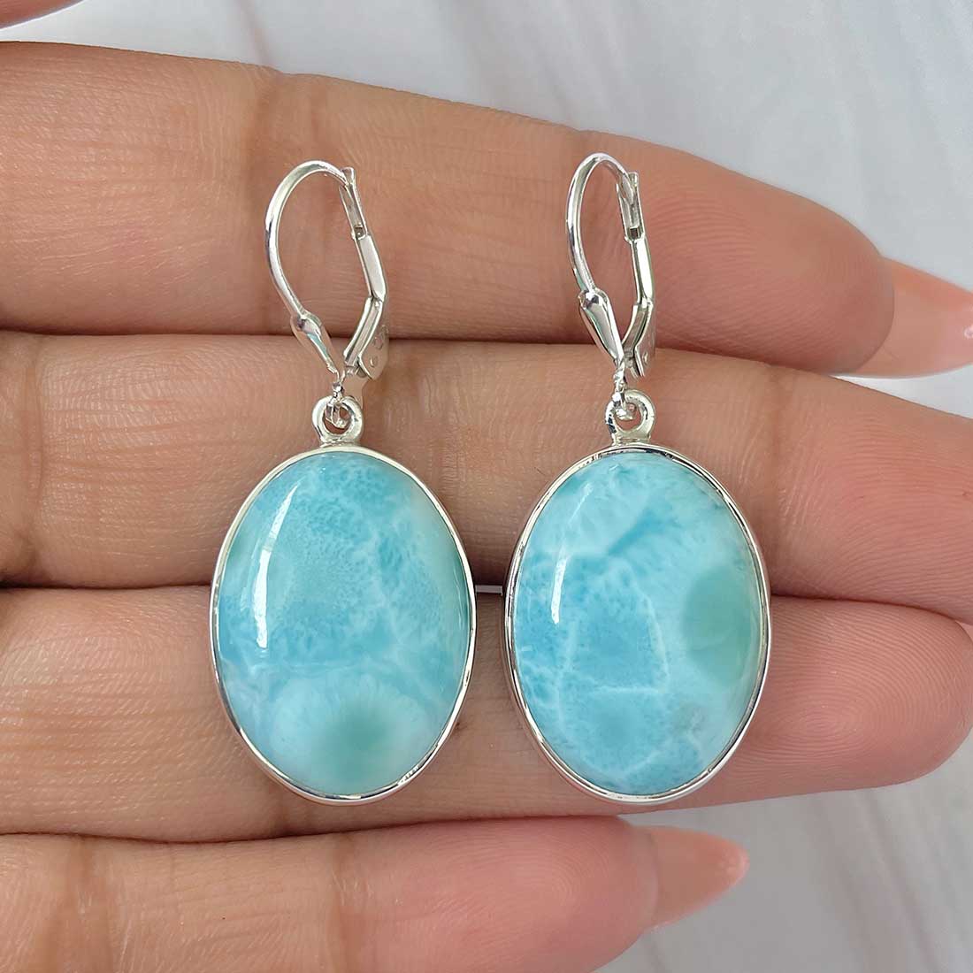 Larimar Earring-(LAR-E-395.)
